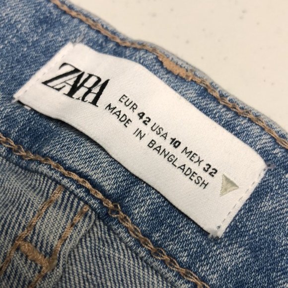 DESIGNER ZARA LIGHTWASH HIGH-RISE SKINNY JEANS 10/30x28 ⭐ - Picture 2 of 8